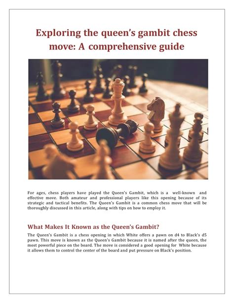 PPT - Exploring The Queen’s Gambit Chess Move: A Comprehensive Guide PowerPoint Presentation ...