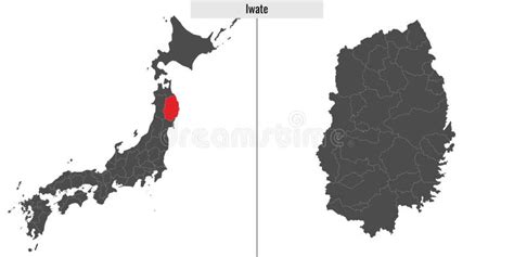 Map of Iwate Prefecture of Japan Stock Vector - Illustration of graphic ...