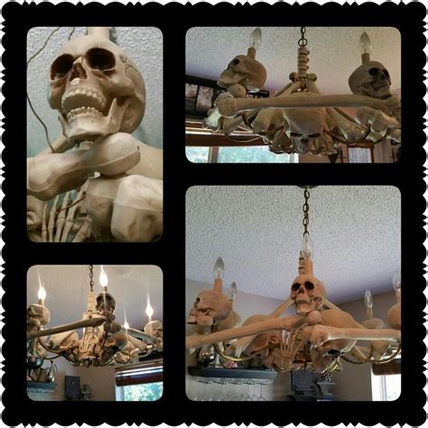 My Latest Halloween Project Is Finished Skeleton Chandelier Is