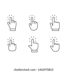 Hands Clicking Icons Collection Hand Click Stock Vector Royalty Free