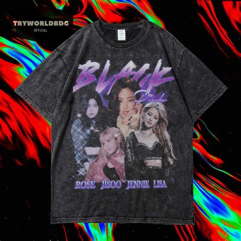 Jual Kaos Oversized Kaos Washed Oversized T Shirt Kaos Blackpink