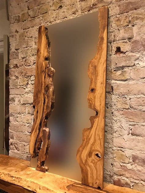 Handcrafted Live Edge Wall Mirror With Live Edge Olive Wood Etsy