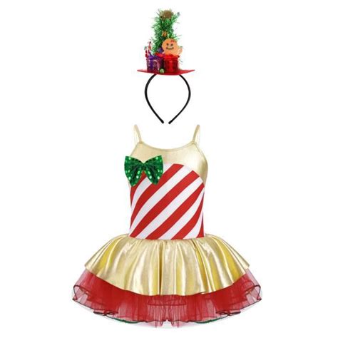 Iefiel Enfant Fille Lutin Robe Noël Déguisement Elfe Costume Carnaval