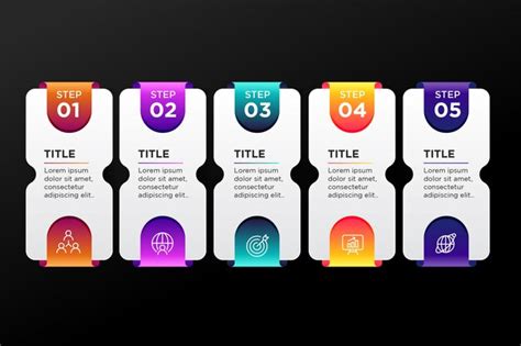 Premium Vector Colorful Infographic Steps Collection Concept