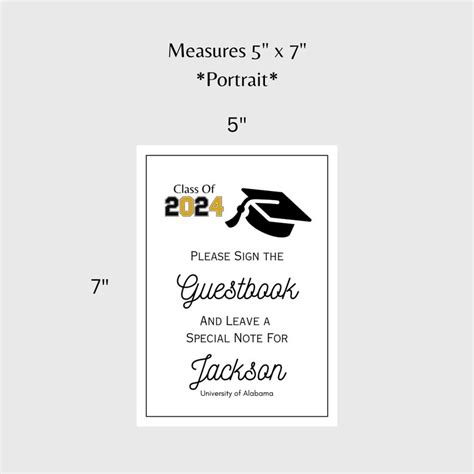 Graduation Guest Book Sign Template Printable Graduation Guest Book ...