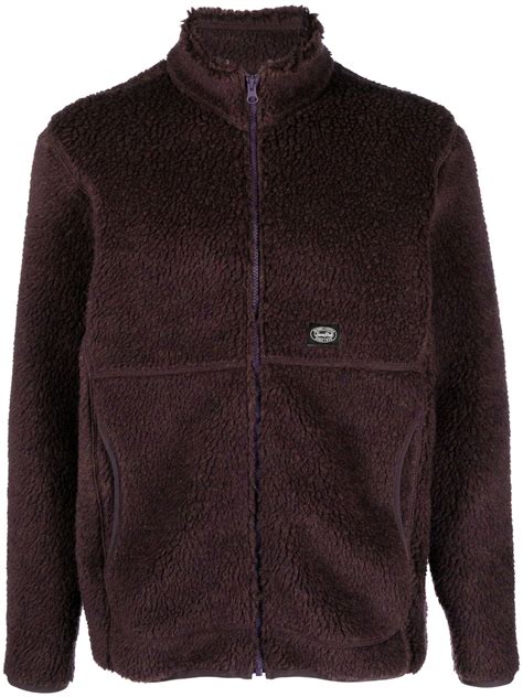 Snow Peak Logo Patch Fleece Jacket In Brown For Men Lyst