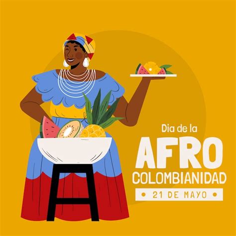 Ilustración de afrocolombianidad plana Vector Gratis