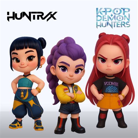 🐦 Huntrix chibi- kpop dämon jäger・ STL Datei für 3D-Druck・Cults 