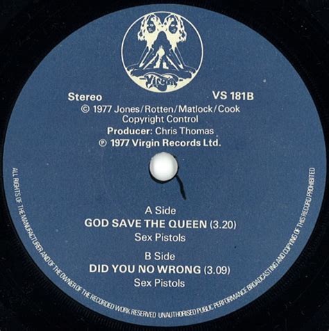 God Save The Sex Pistols God Save The Queen United Kingdom Blue White Label Text Variations