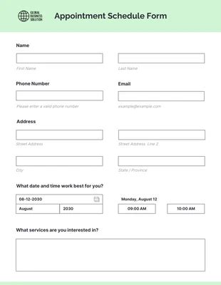 Free Appointment Booking Form Template Aproveite A Emo O Do Jogo