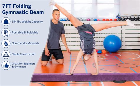 Gymax Balance Beam 7ft Folding Gymnastic Beam With Carry