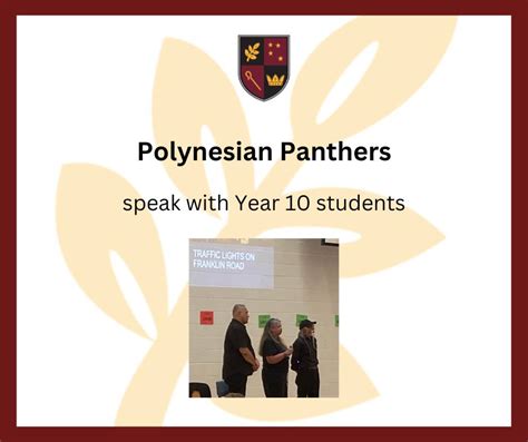 Polynesian Panthers speak with Year 10 Students - Pukekohe High School