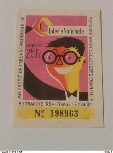 Billetes de Lotería Luxembourg Loterie Nationale 1954