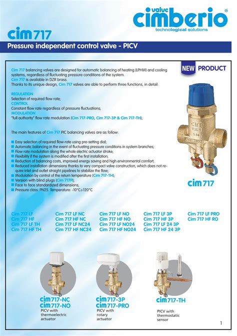 Pdf Pressure Independent Control Valve Picv Alma Valves Techno