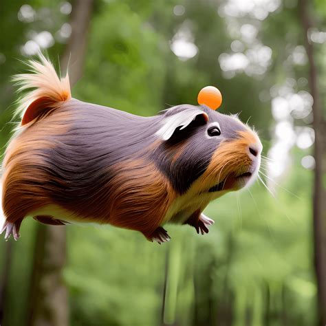 A Playful Guinea Pig Jumping From One Tree To Another · Creative Fabrica