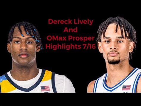 Dereck Lively And OMax Prosper 7 16 23 Dallas Mavericks Vs Atlanta