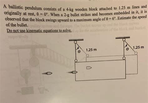 Solved A Ballistic Pendulum Consists Of A Kg Wooden Block Chegg