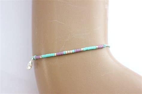 Bracelet Perles Miyuki Aqua Mauve Et Argent Emmafashionstyle