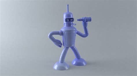 D Model Bender Kiss My Shiny Metallic Ass TurboSquid