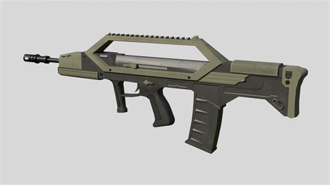 3d Model Low Poly Assault Rifle Vr Ar Low Poly Cgtrader