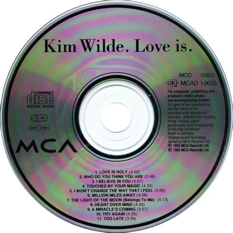 Car Tula Cd De Kim Wilde Love Is Portada