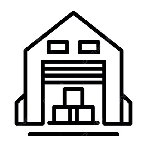 Warehouse Line Icon Vector Warehouse Icon Box Delivery Png And