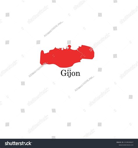 Gijon Map On White Background Stock Vector (Royalty Free) 2138549427 ...