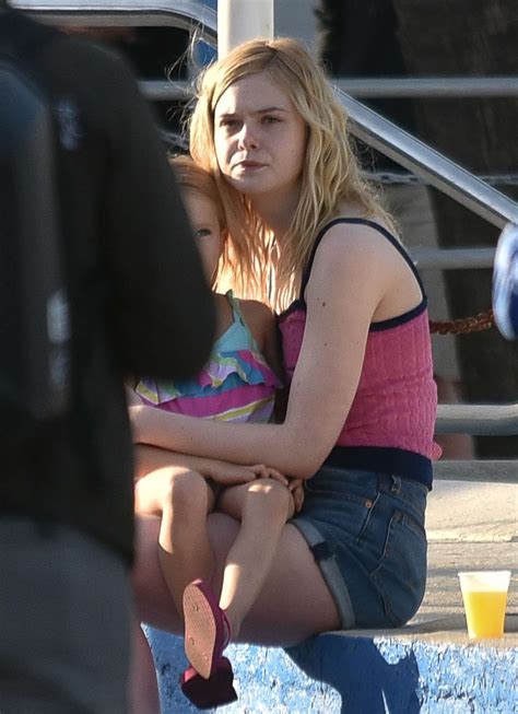 Elle Fanning In Blue Bikini On The Set Of Galveston Gotceleb