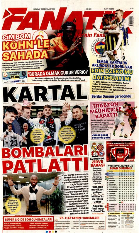 Fanatik Gazetesi Fanatik Manşet Oku Haberler 10 Şubat 2024