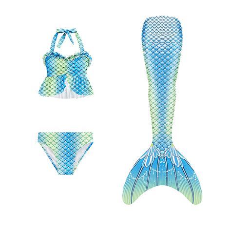 Muxiin Mermaid Swimsuit For Girls Mermaid Tail Sling Bikini Fish Scale Girls Pc Swimsuits