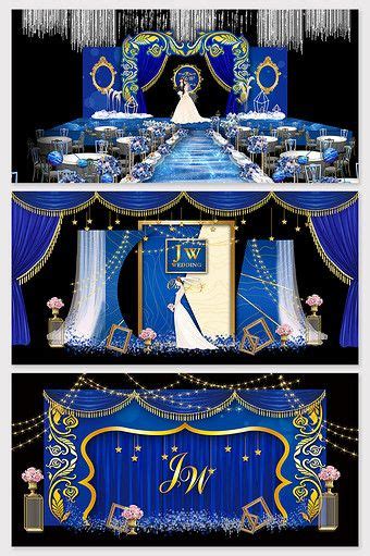 Sapphire Blue European Style Retro Court Wedding Effect Picture Decors