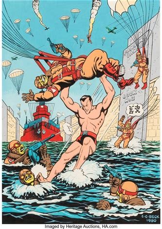 Cc Beck Sub Mariner Comics Cover Re Creation Original Art By C