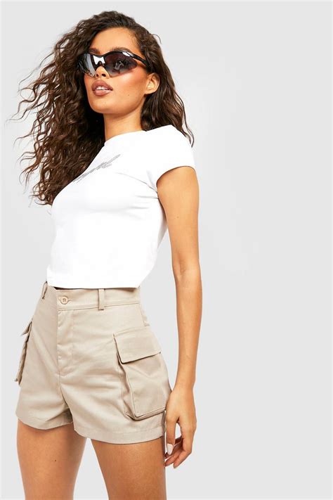 Woven Pocket Detail Cargo Shorts Boohoo Uk