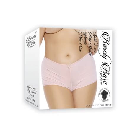 Barely Bare Peach Split Lace Boy Short Plus Size Sex Toy HotMovies