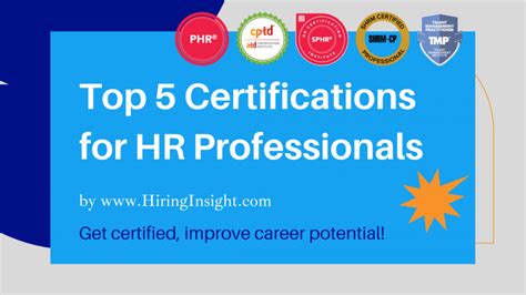 Top 5 Certifications For Hr Professionals Hiring Insight