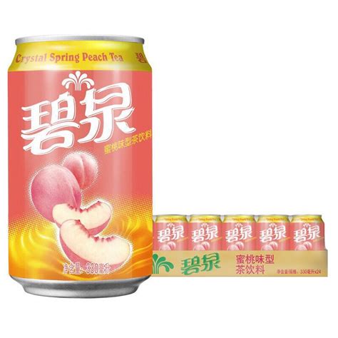 屈臣氏碧泉水蜜桃茶饮料330mlx24罐装整箱国产港式果味茶饮品包邮虎窝淘