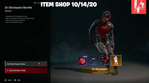 ROGUE COMPANY ITEM SHOP SHOWCASE NEW DR DISRESPECT SKIN BUNDLE 10