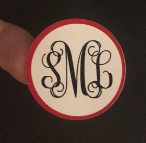 MONOGRAM STICKERS Sheet Monogram envelope seals Round