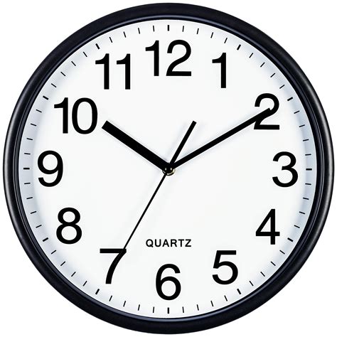 Bernhard Products Black Wall Clock, Large 13-Inch Silent Non Ticking ...