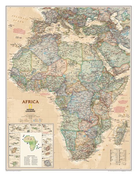 National Geographic Africa Executive Wall Map | Maps.com.com