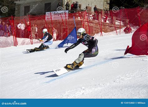 Snowboard Parallel Giant Slalom Editorial Image Image Of Cold Frost