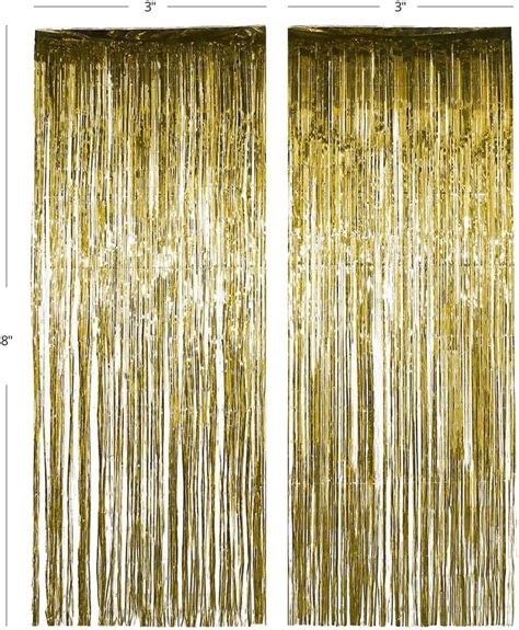 Gold Foil Fringe Party Door Curtain Backdrop 2 Pack