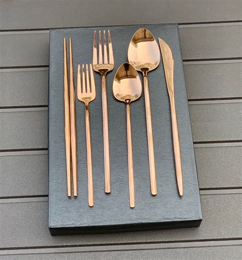 Rose Gold High Quality Cutlery Set Etsy