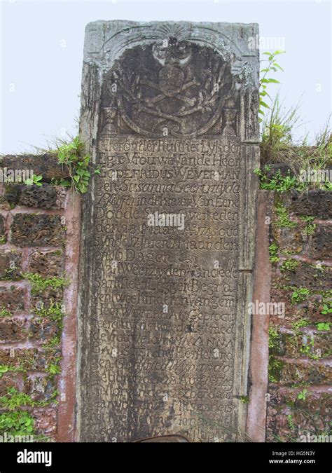 Stone Inscription St Angelo Fort Kannur Kerala India Stock Photo