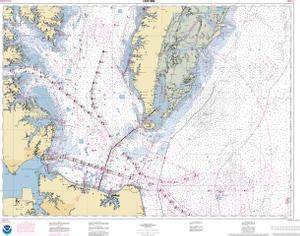 OceanGrafix NOAA Nautical Chart 12221OG Chesapeake Bay Entrance