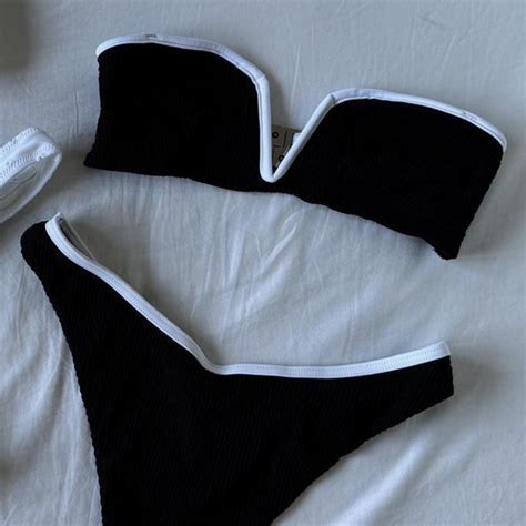 Glassons Bikini Size Tags Removed Black Depop