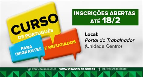 Osasco oferece curso de Português para imigrantes Prefeitura de Osasco