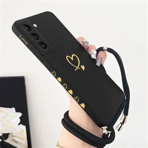 Gemini Love Crossbody Lanyard Silicone Phone Case For Samsung Galaxy S23 S22 S21 S10 S9 S8