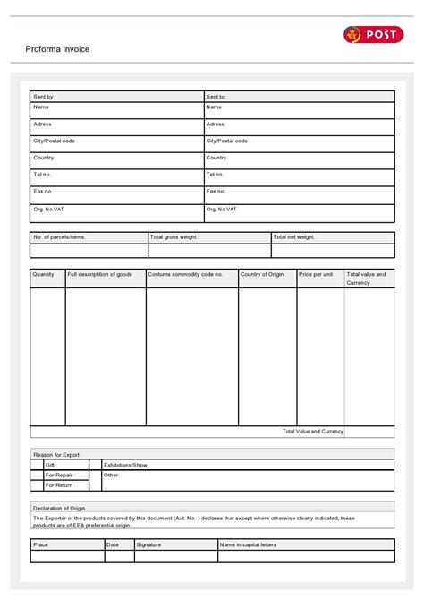 Free Proforma Invoice Templates Excel Word Pdf Templatearchive