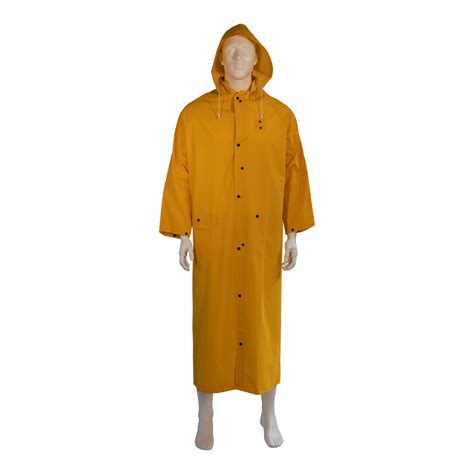 35 mil PVC/ Polyester 60″ Rain Coat – Yellow – Palmer Safety